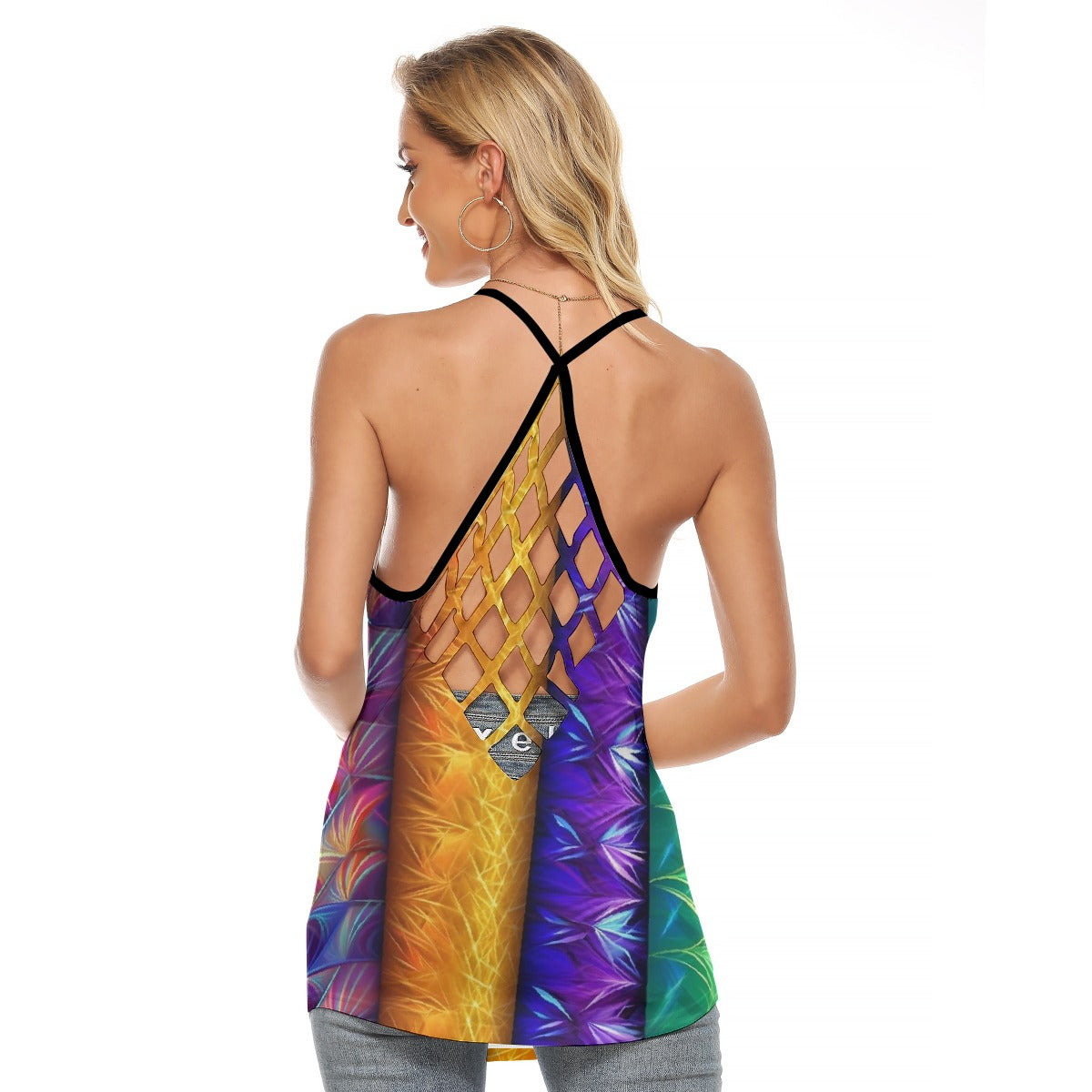 All-Over Print Women's Criss-Cross Open Back Tank Top