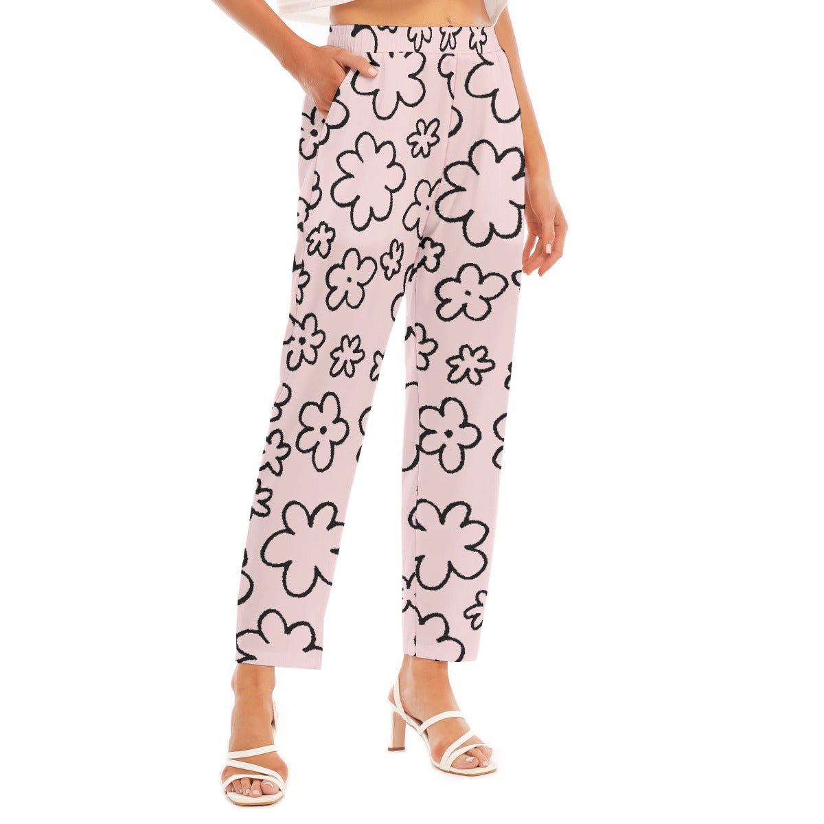 All-Over Print Women's Loose Straight-leg Pants