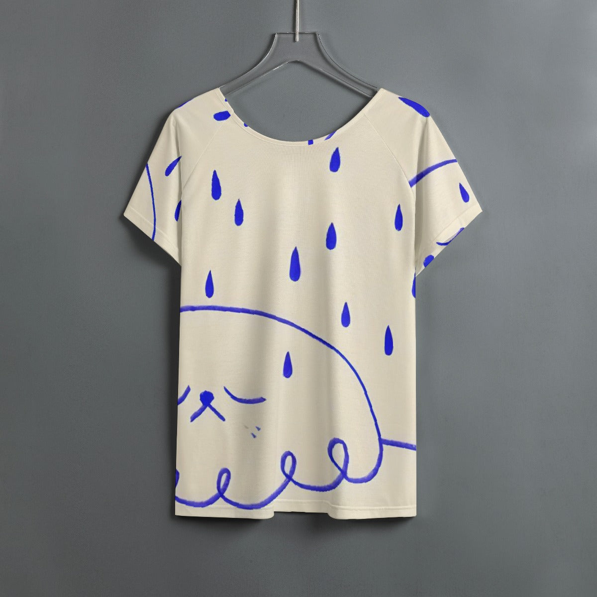 All-Over Print Women's Round Neck T-shirt With Raglan Sleeve