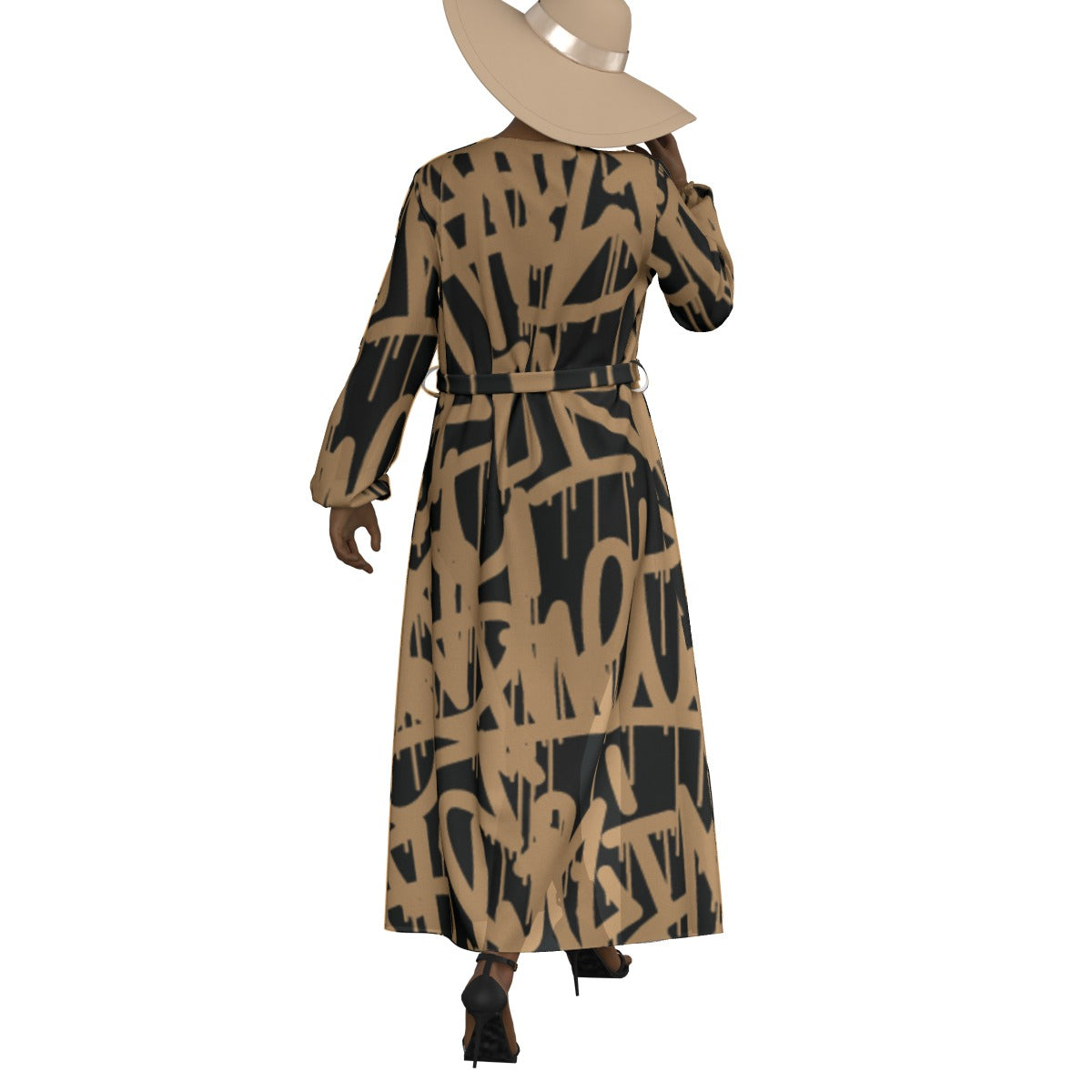 All-Over Print Women's Lace-up Chiffon Robe