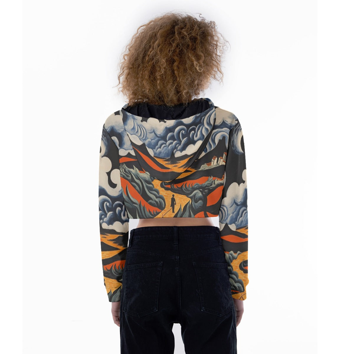All-Over Print Women's Crop Top Hoodie