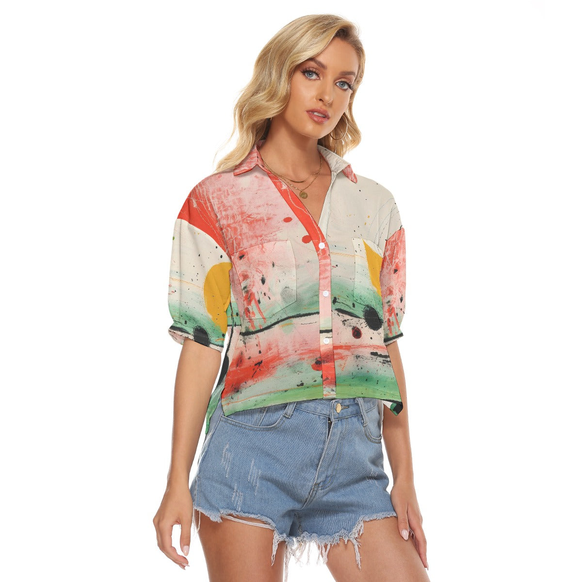 All-Over Print Women's V-neck Shirts