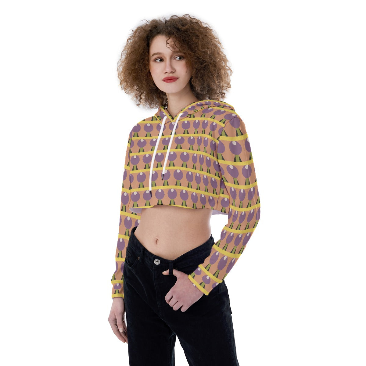 All-Over Print Women's Crop Top Hoodie