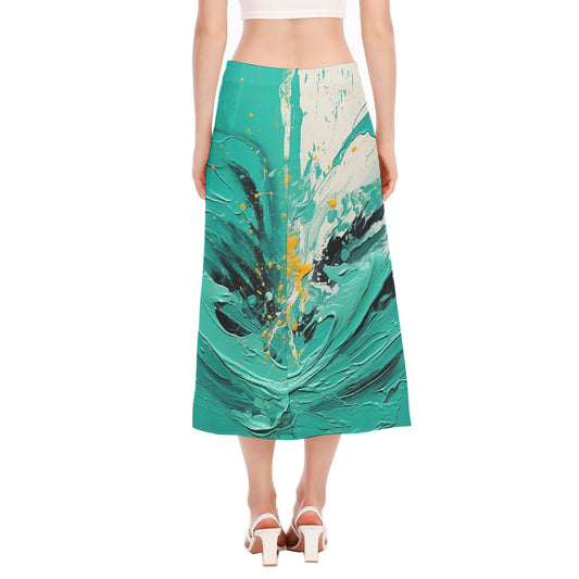 All-Over Print Women's High Slit Long Skirt
