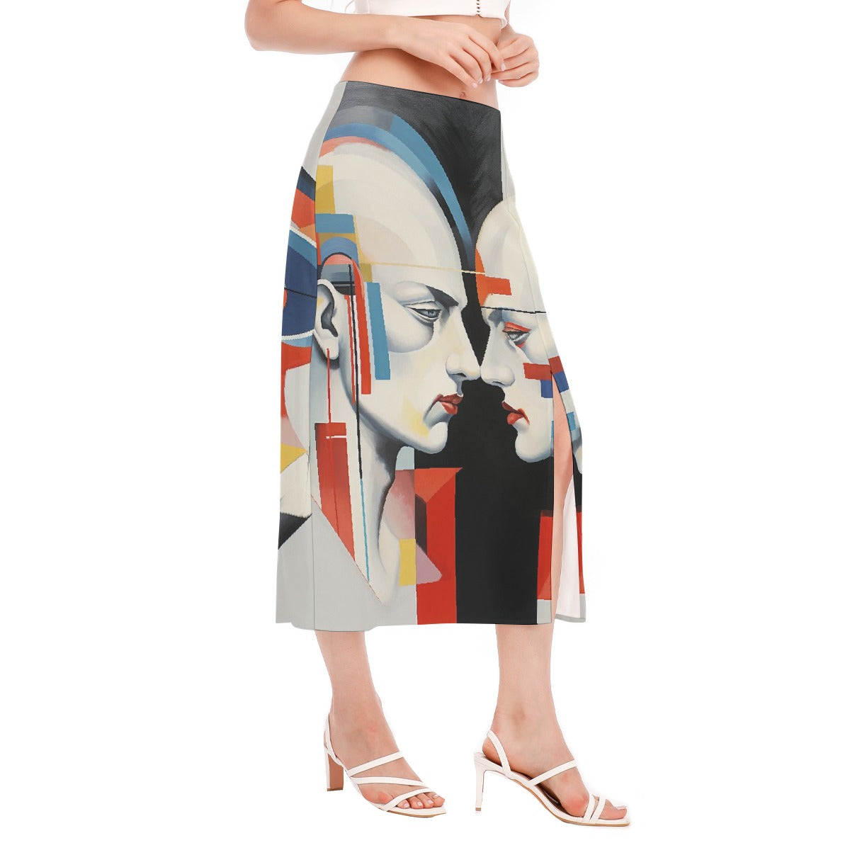 All-Over Print Women's High Slit Long Skirt