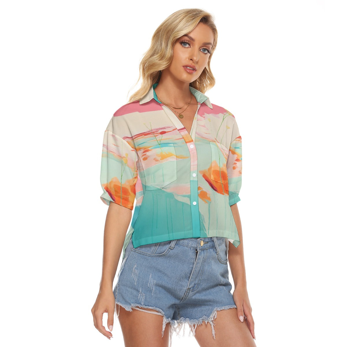 All-Over Print Women's V-neck Shirts