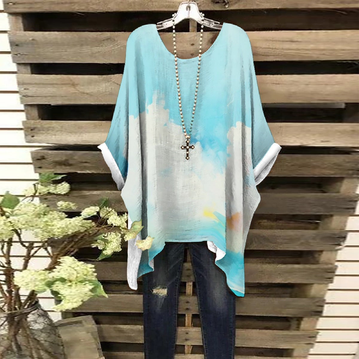 All-Over Print Women's Bat Sleeve Shirt