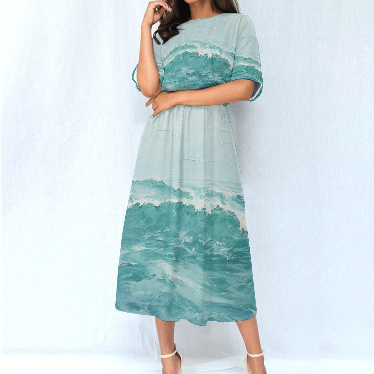 All-Over Print Women's Elastic Waist Dress