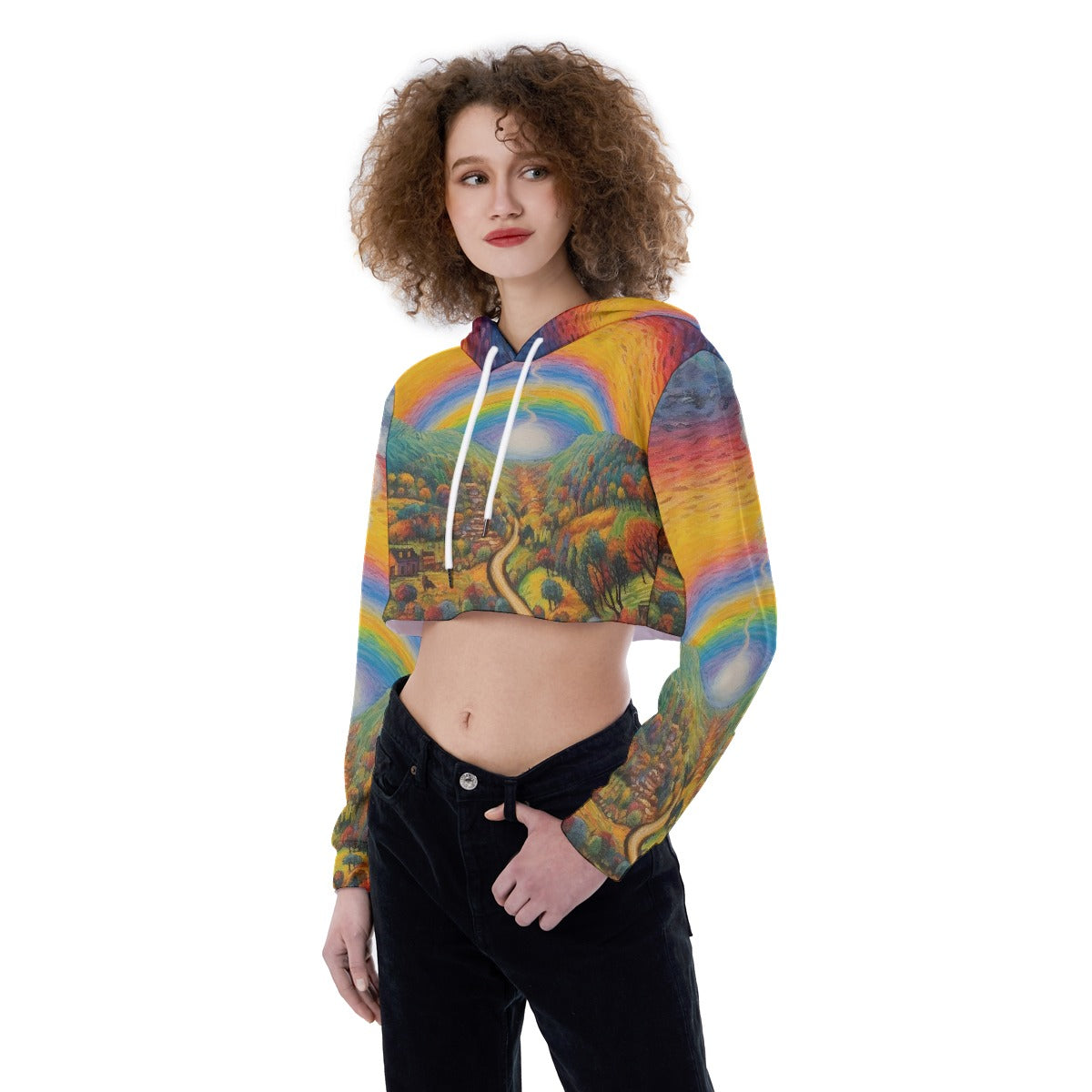 All-Over Print Women's Crop Top Hoodie