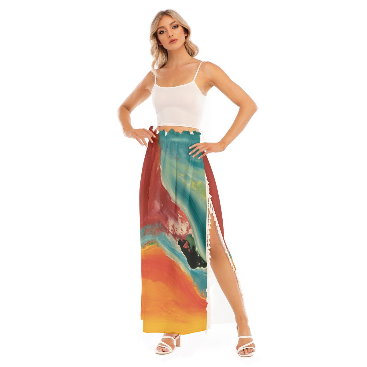 All-Over Print Women's Side Split Skirt
