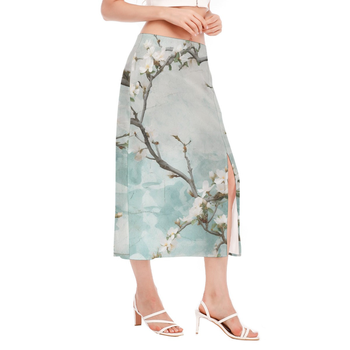All-Over Print Women's High Slit Long Skirt