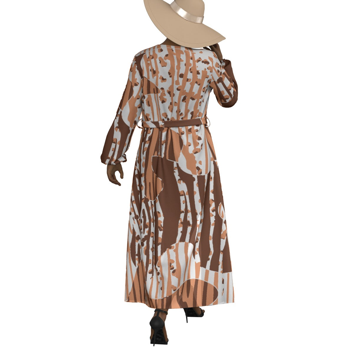 All-Over Print Women's Lace-up Chiffon Robe