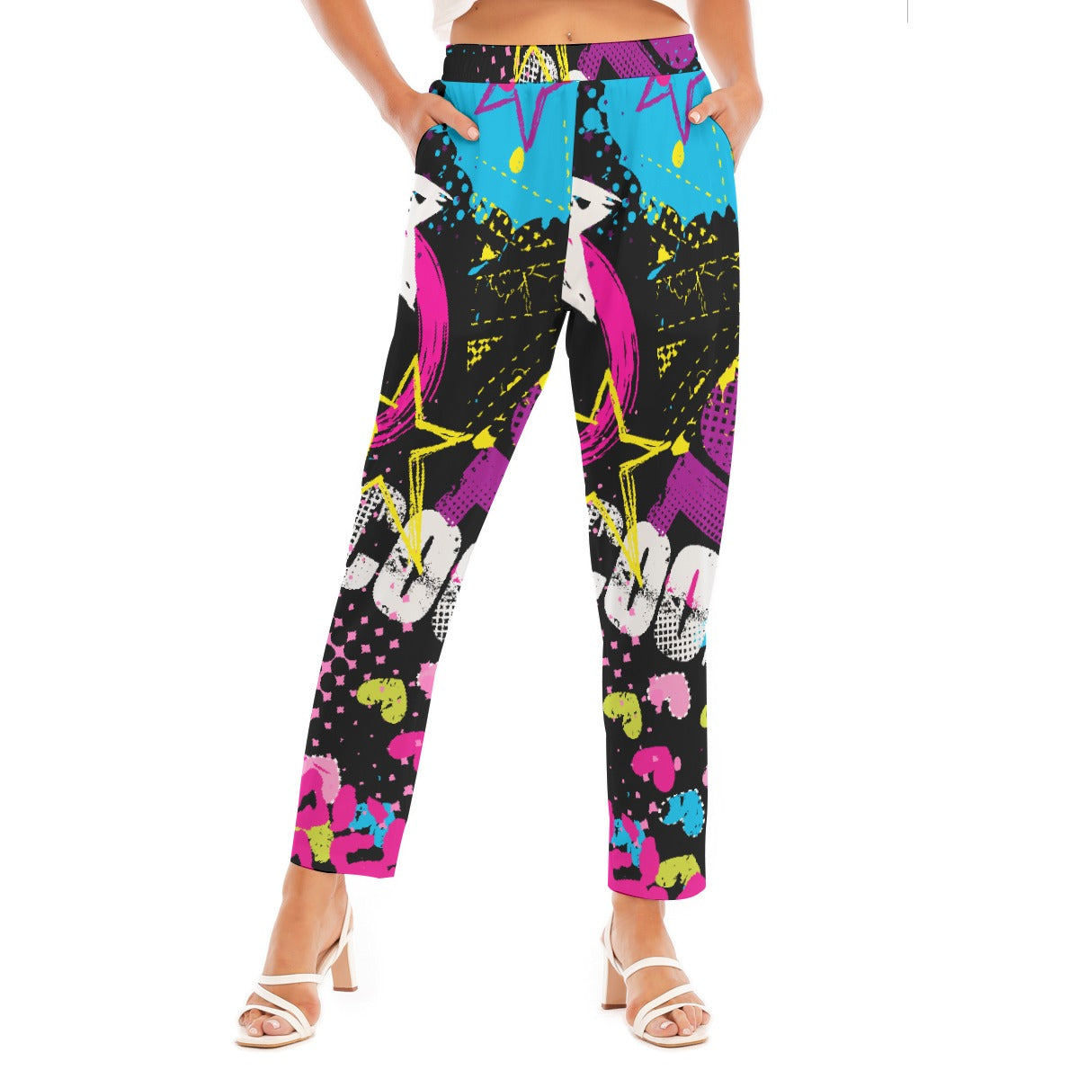 All-Over Print Women's Loose Straight-leg Pants