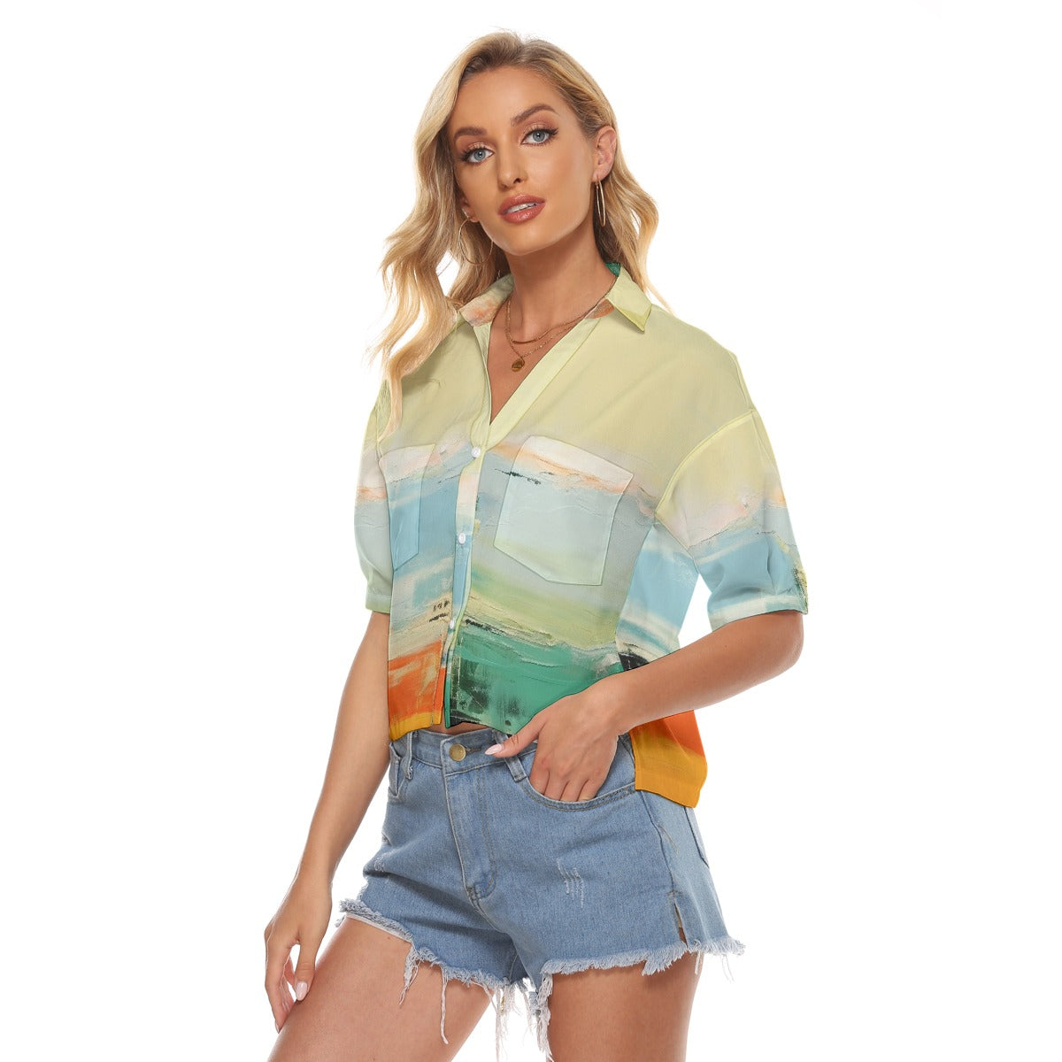 All-Over Print Women's V-neck Shirts