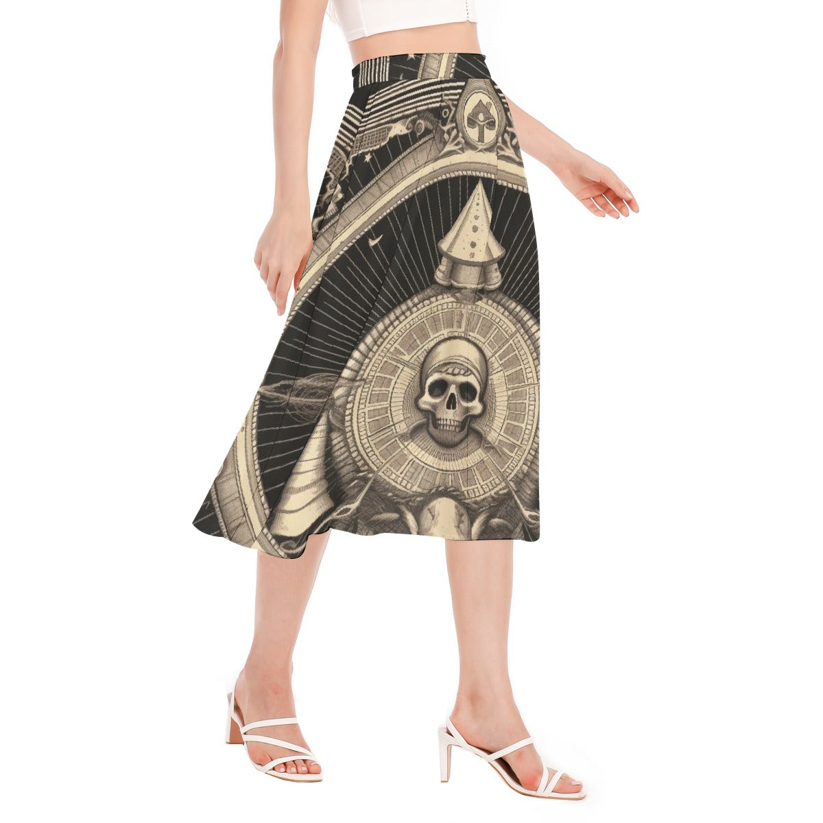 All-Over Print Women's Long Section Chiffon Skirt