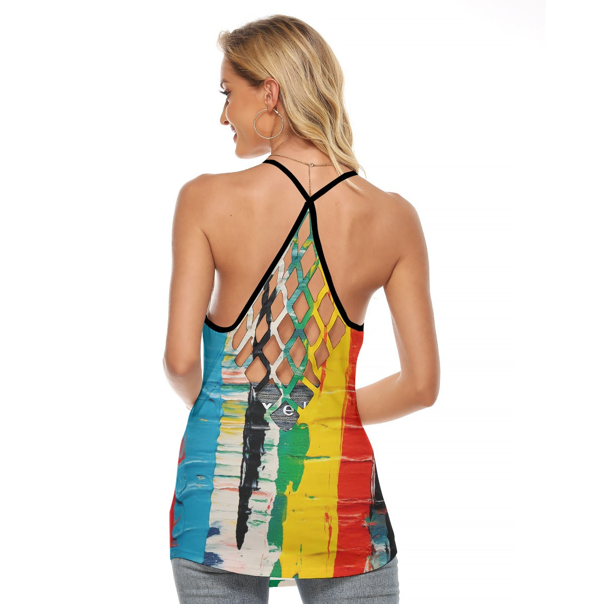 All-Over Print Women's Criss-Cross Open Back Tank Top
