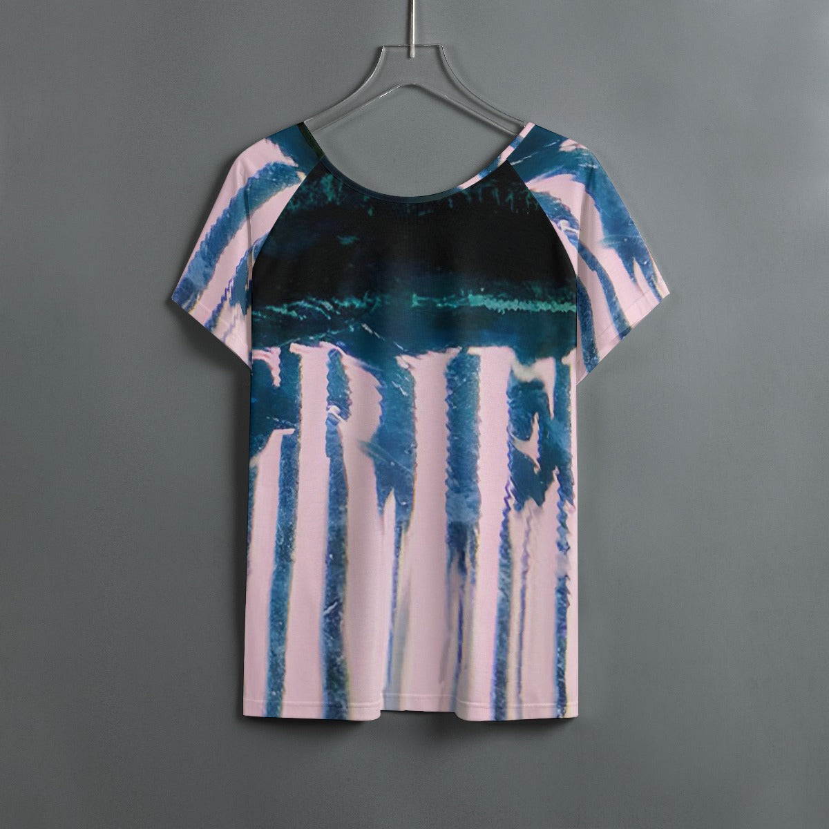 All-Over Print Women's Round Neck T-shirt With Raglan Sleeve