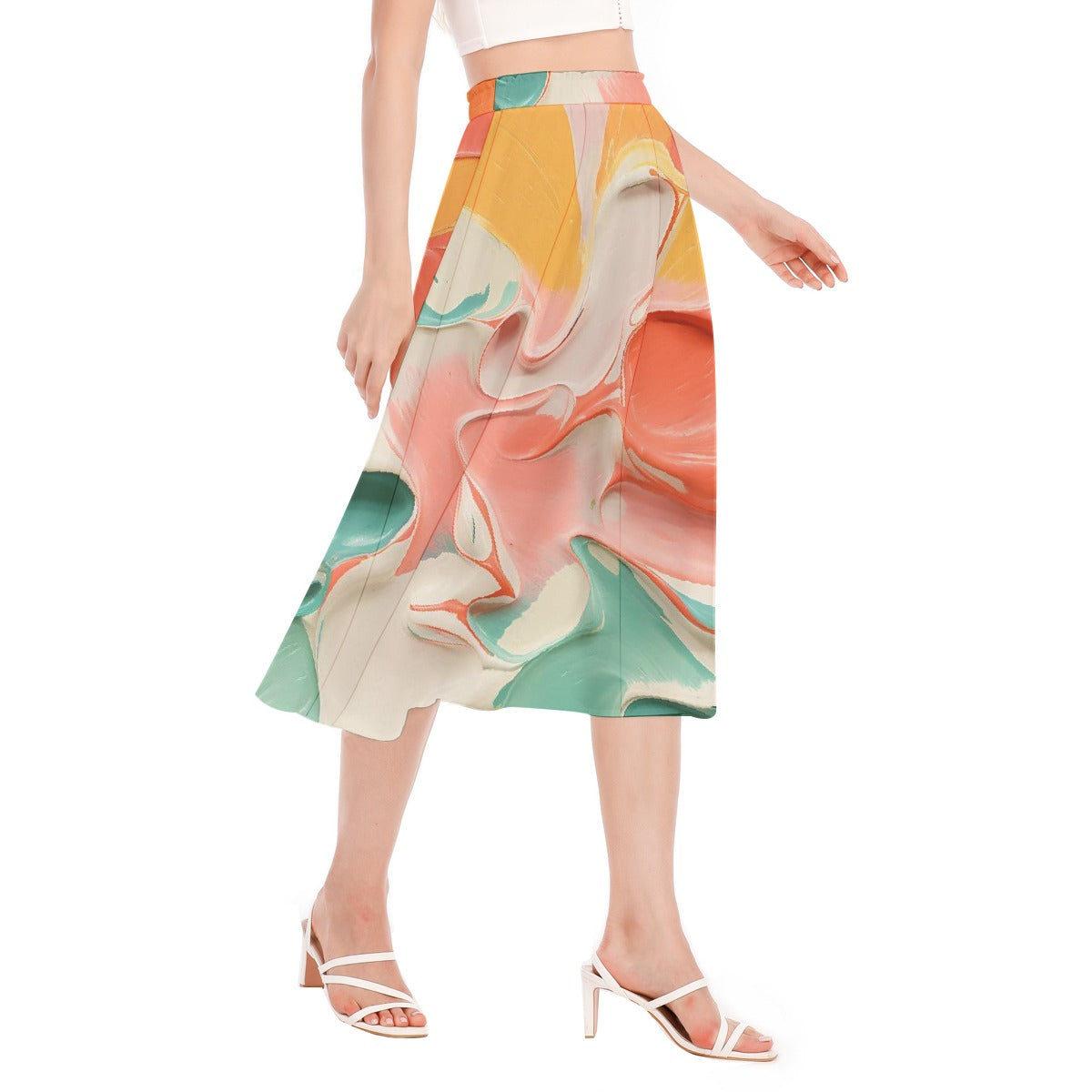 All-Over Print Women's Long Section Chiffon Skirt