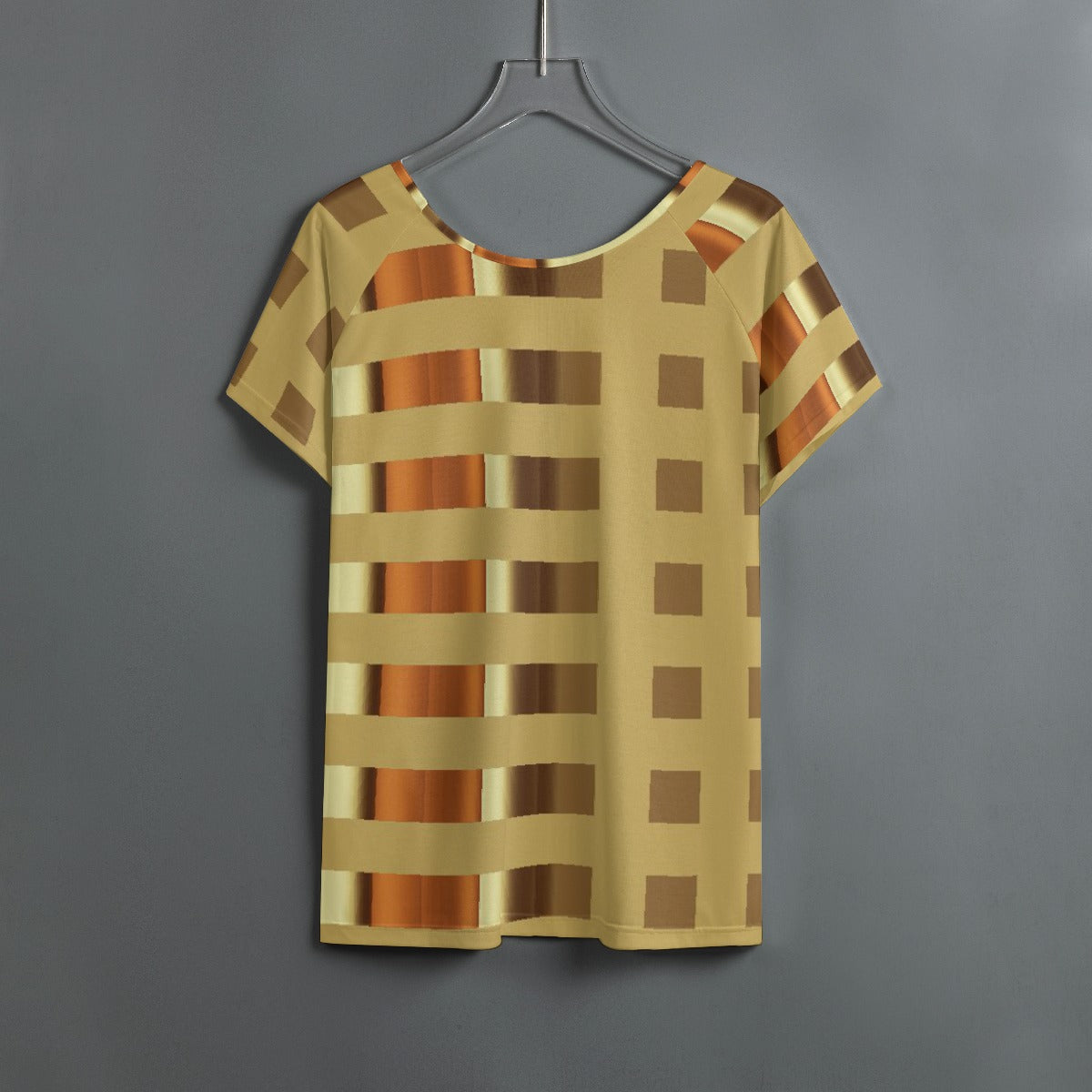 All-Over Print Women's Round Neck T-shirt With Raglan Sleeve