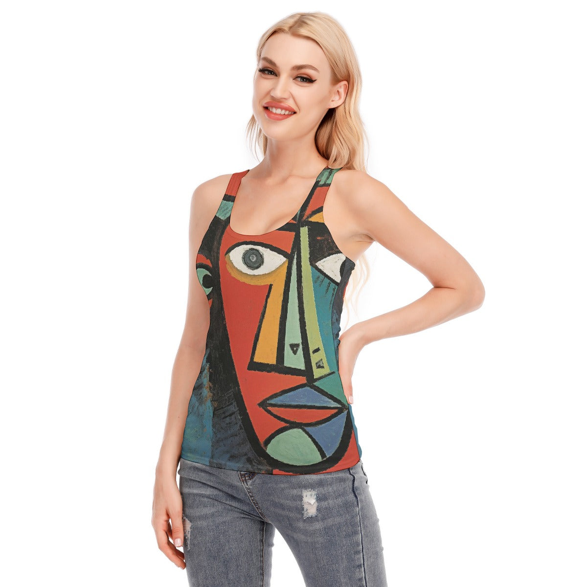 All-Over Print Women's Racer Vest | 190GSM Cotton