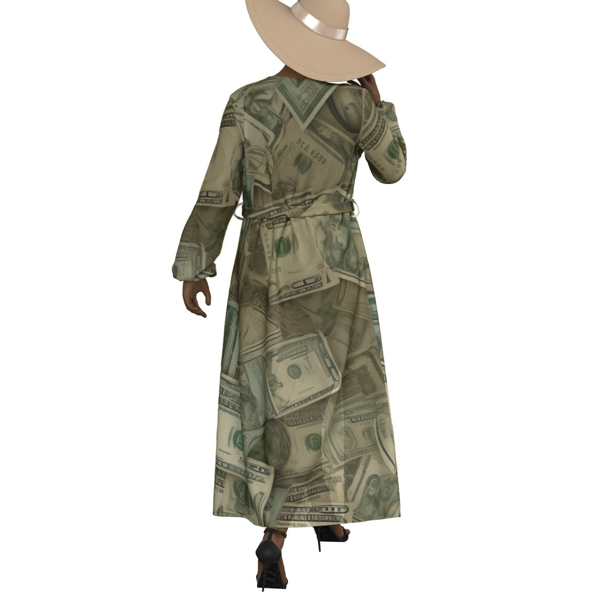 All-Over Print Women's Lace-up Chiffon Robe