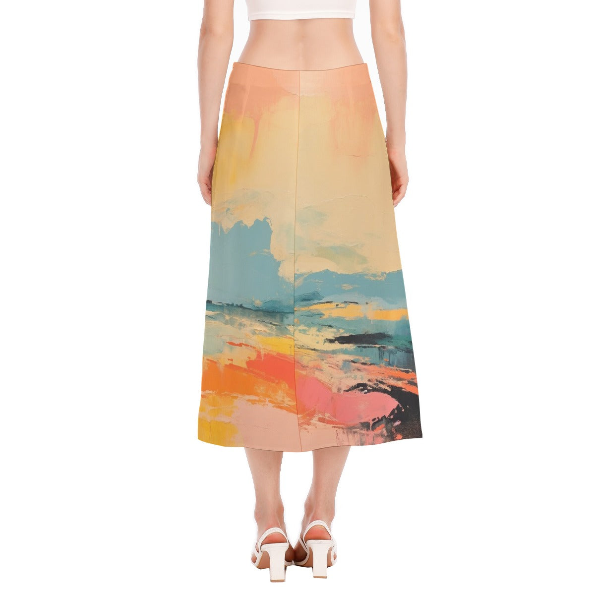 All-Over Print Women's High Slit Long Skirt