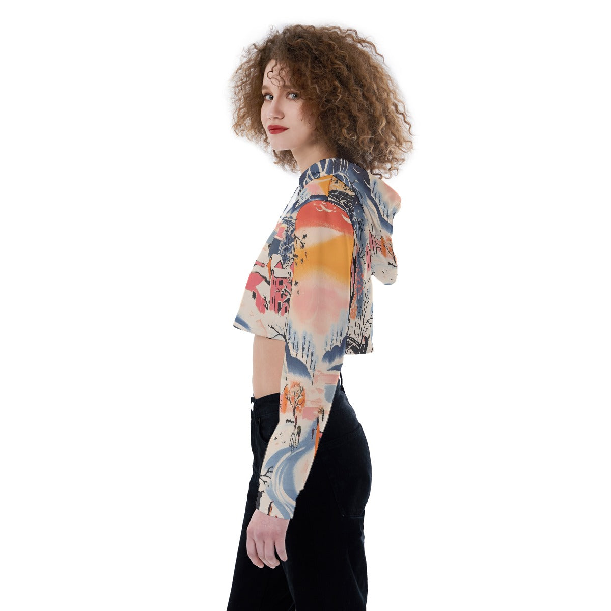 All-Over Print Women's Crop Top Hoodie