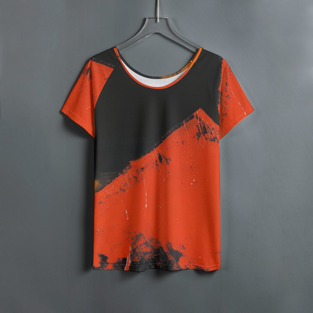 All-Over Print Women's Round Neck T-shirt With Raglan Sleeve