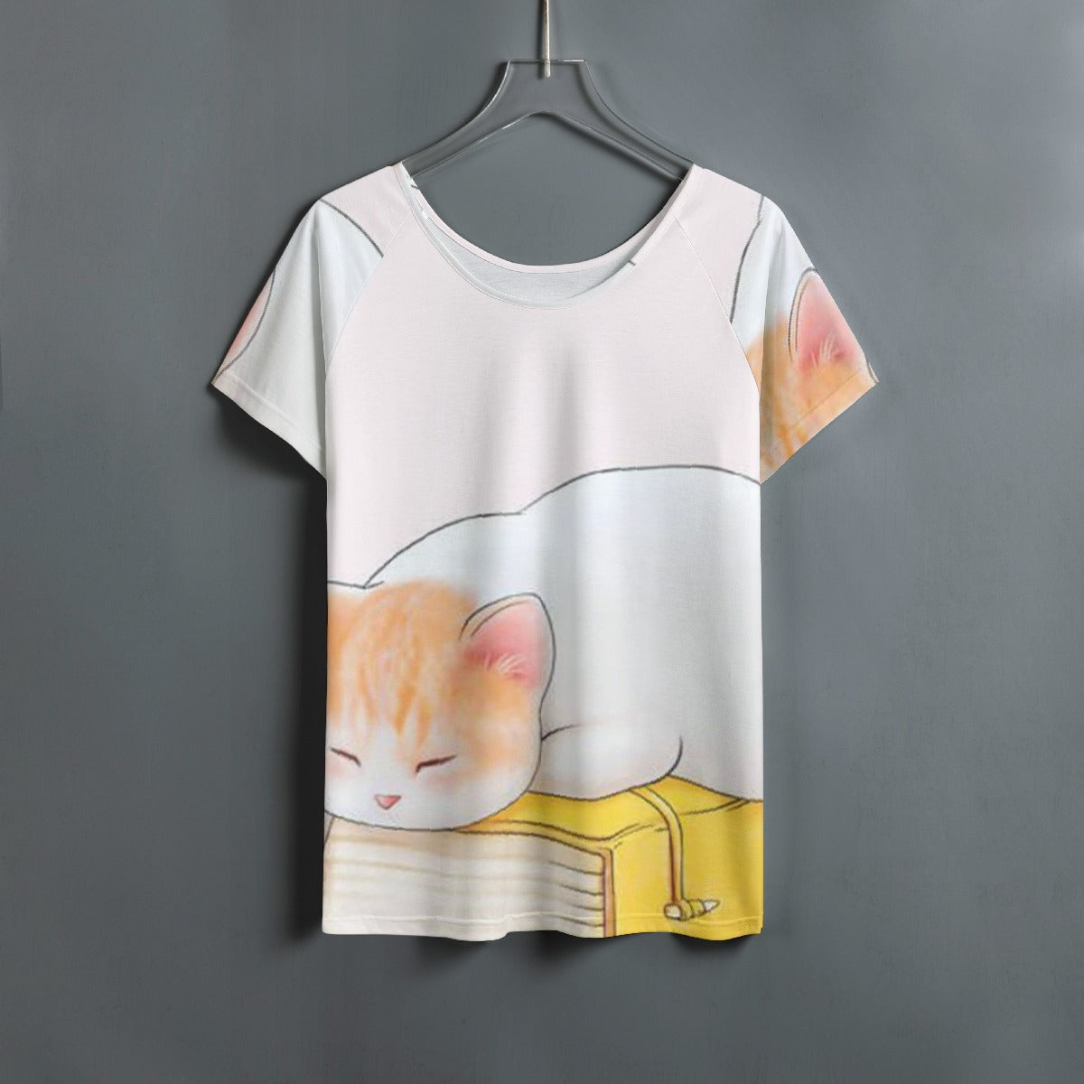 All-Over Print Women's Round Neck T-shirt With Raglan Sleeve