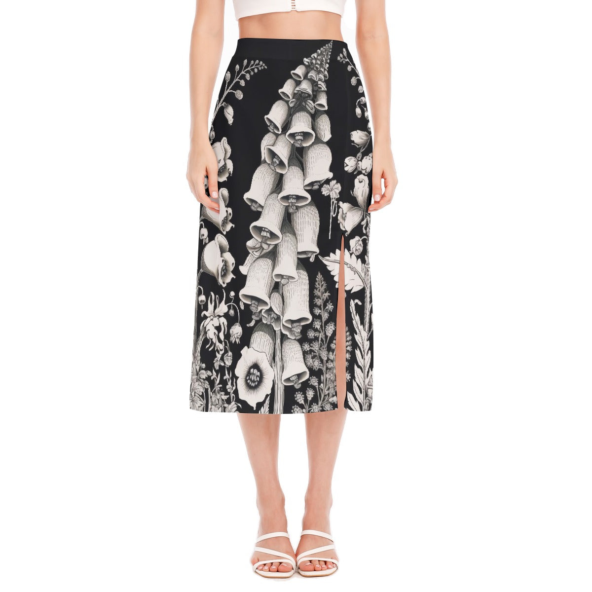 All-Over Print Women's High Slit Long Skirt