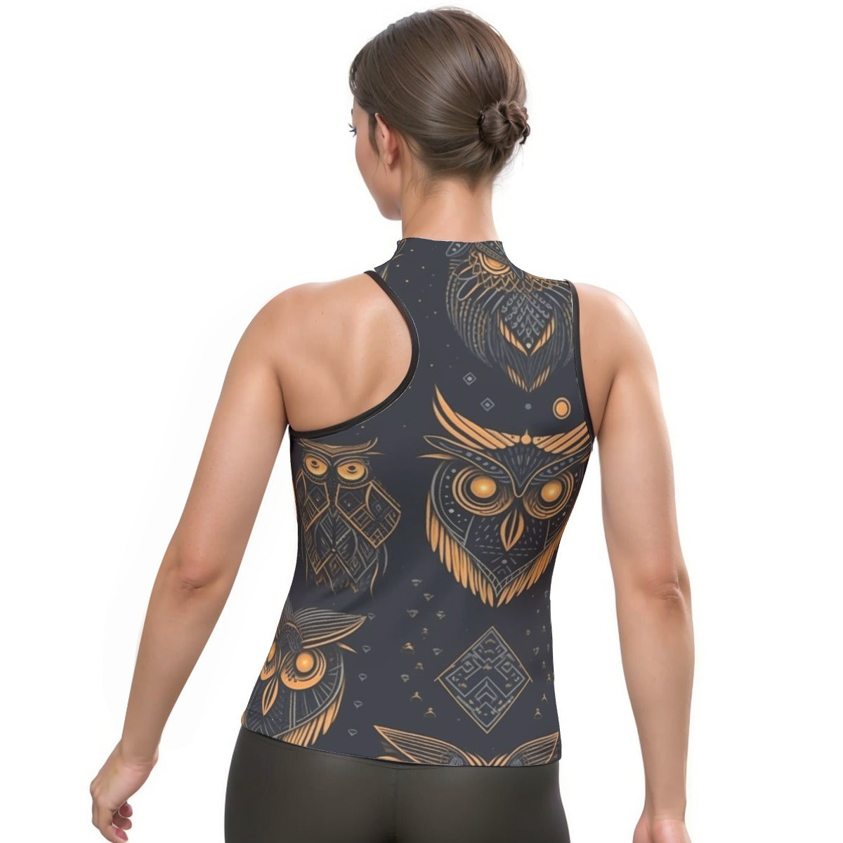 All-Over Print Women's Halter Sleeveless Asymmetrical Tank Top