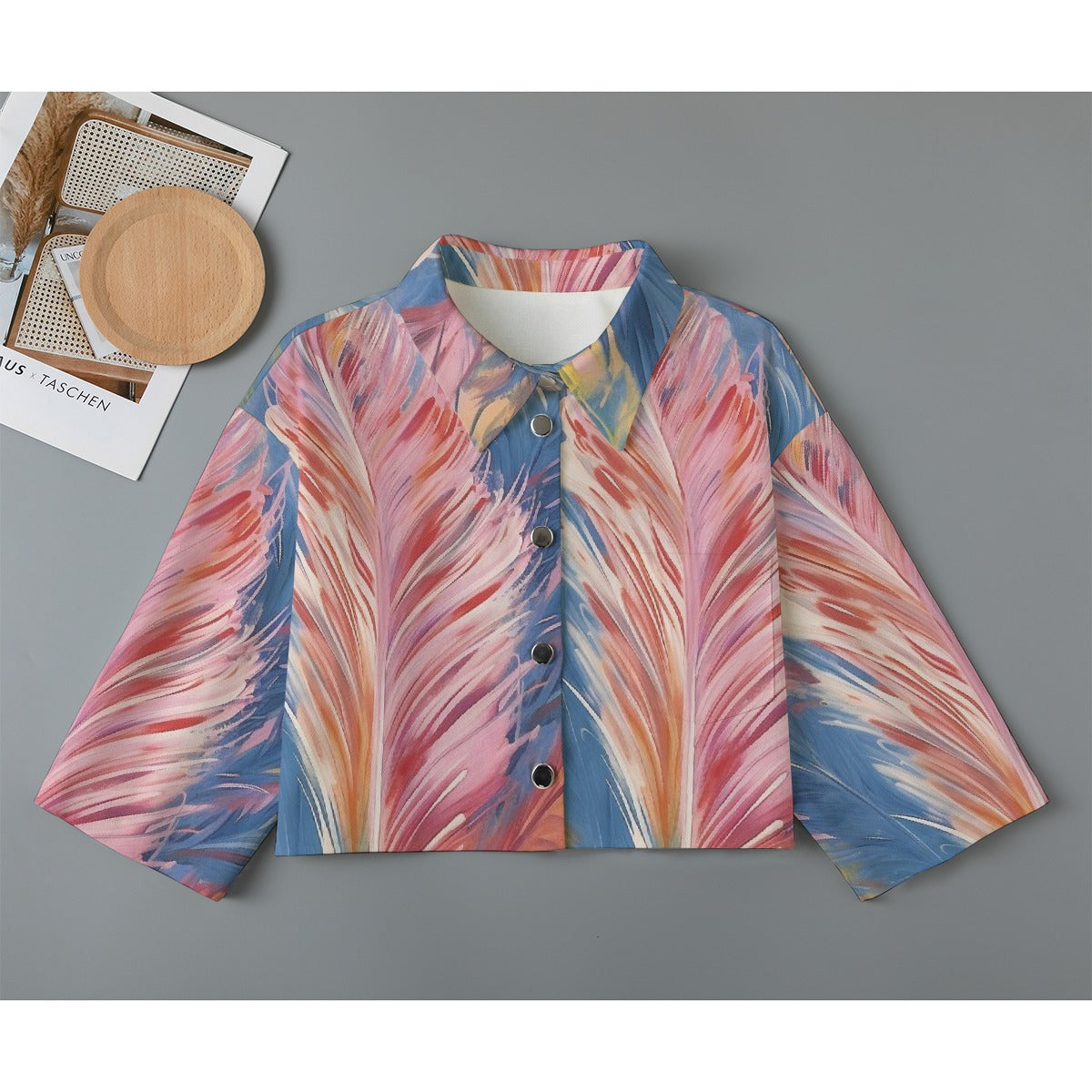 All-Over Print Women's Cropped Jacket | 245GSM Cotton