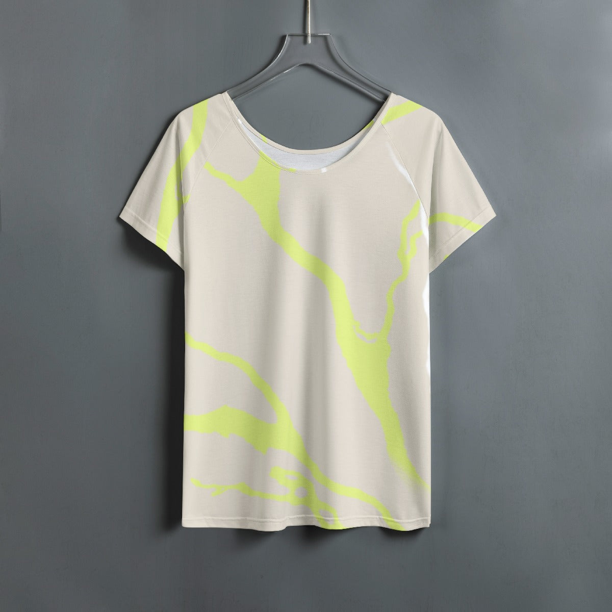 All-Over Print Women's Round Neck T-shirt With Raglan Sleeve