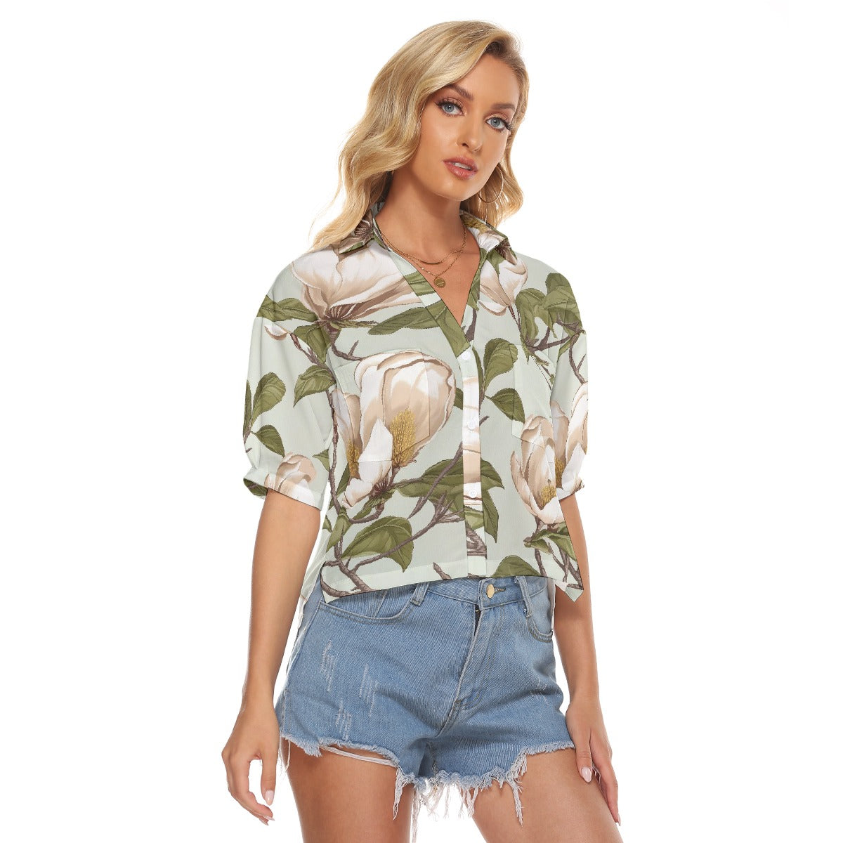All-Over Print Women's V-neck Shirts