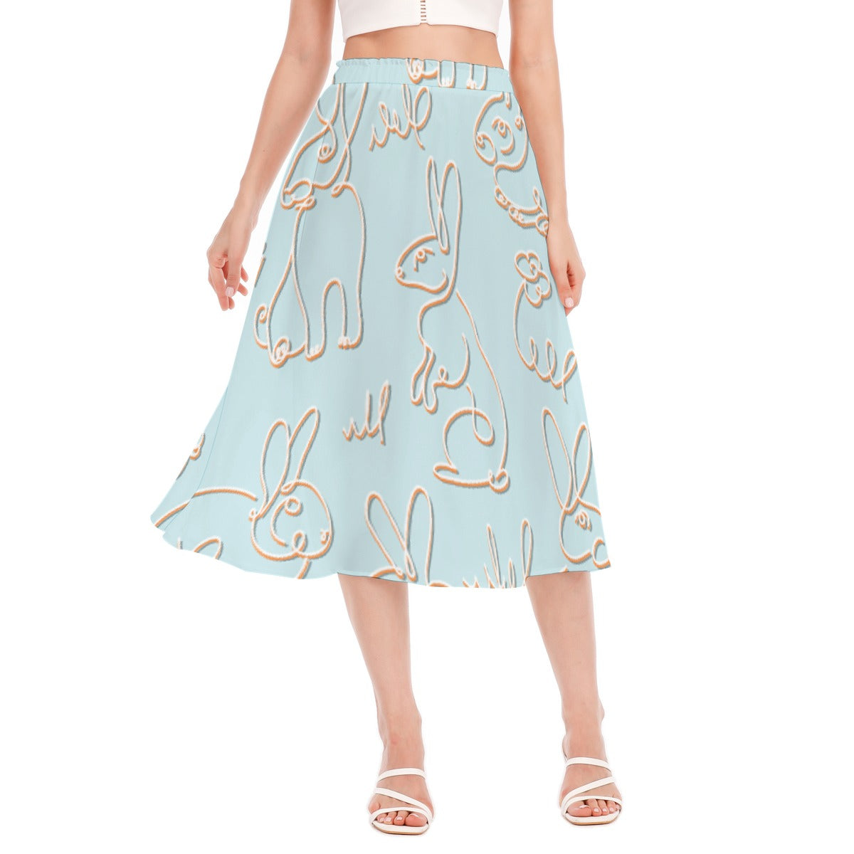 All-Over Print Women's Long Section Chiffon Skirt