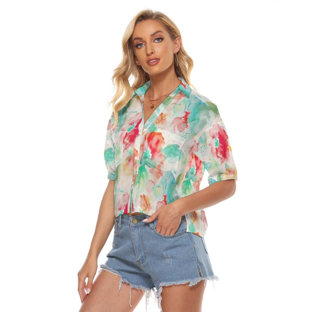All-Over Print Women's V-neck Shirts