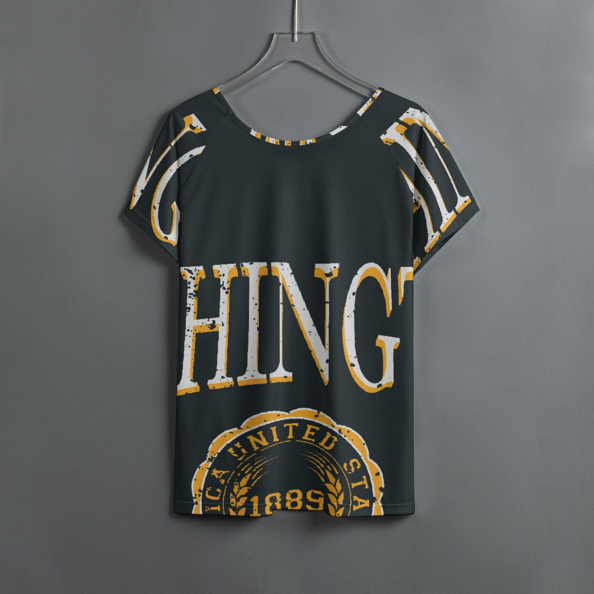 All-Over Print Women's Round Neck T-shirt With Raglan Sleeve