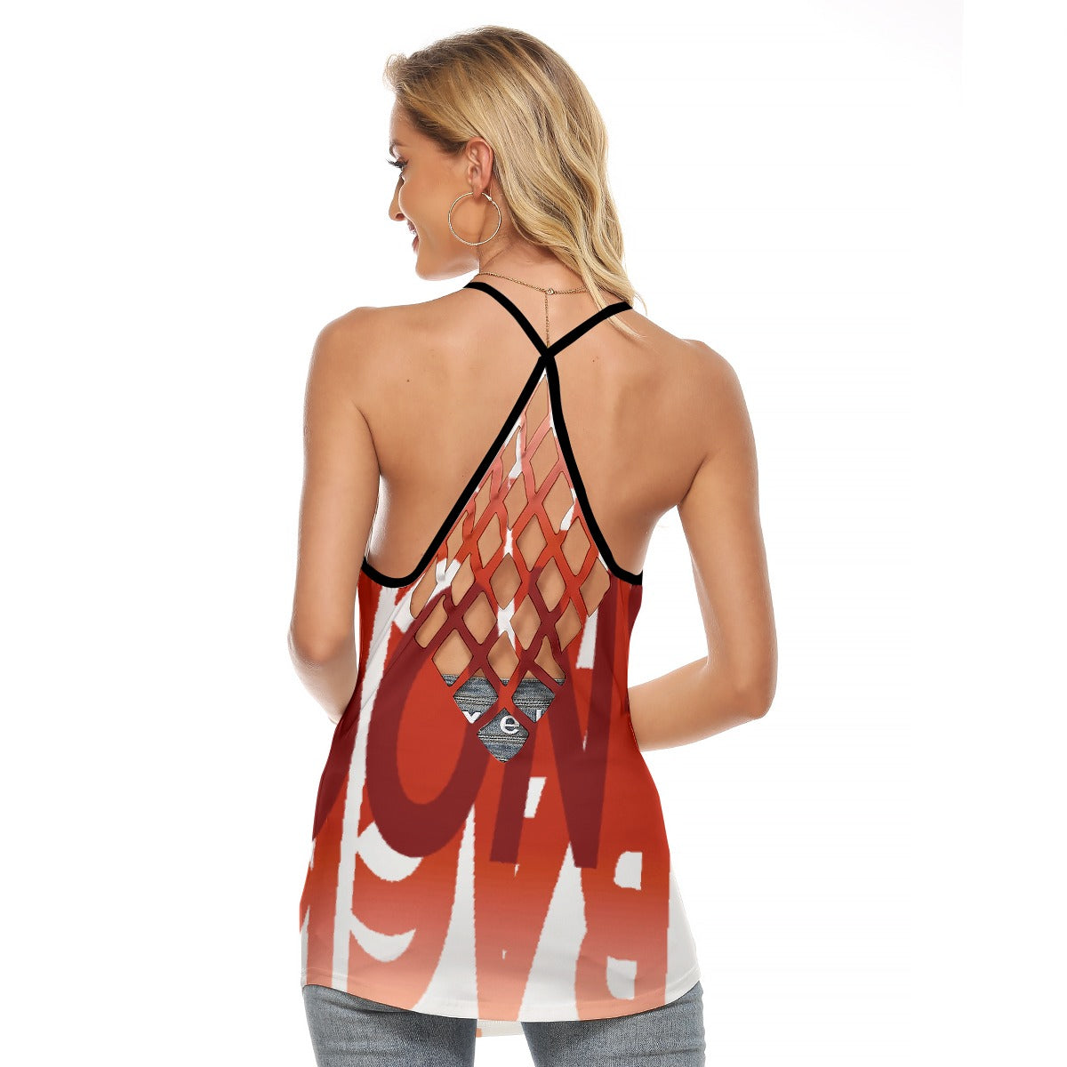 All-Over Print Women's Criss-Cross Open Back Tank Top