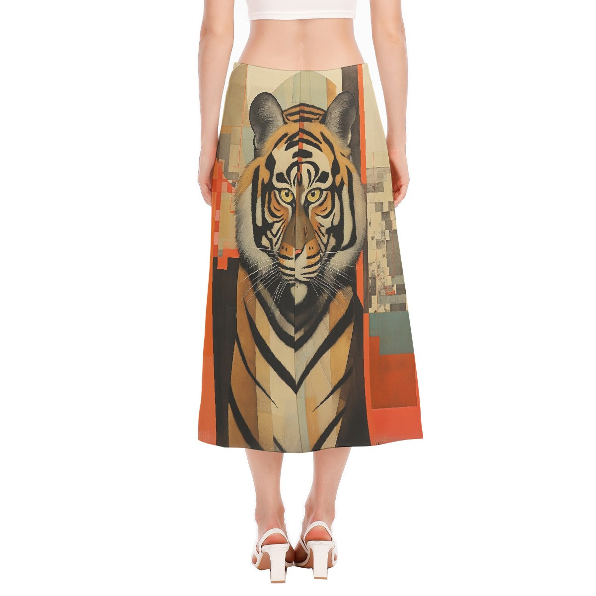 All-Over Print Women's High Slit Long Skirt