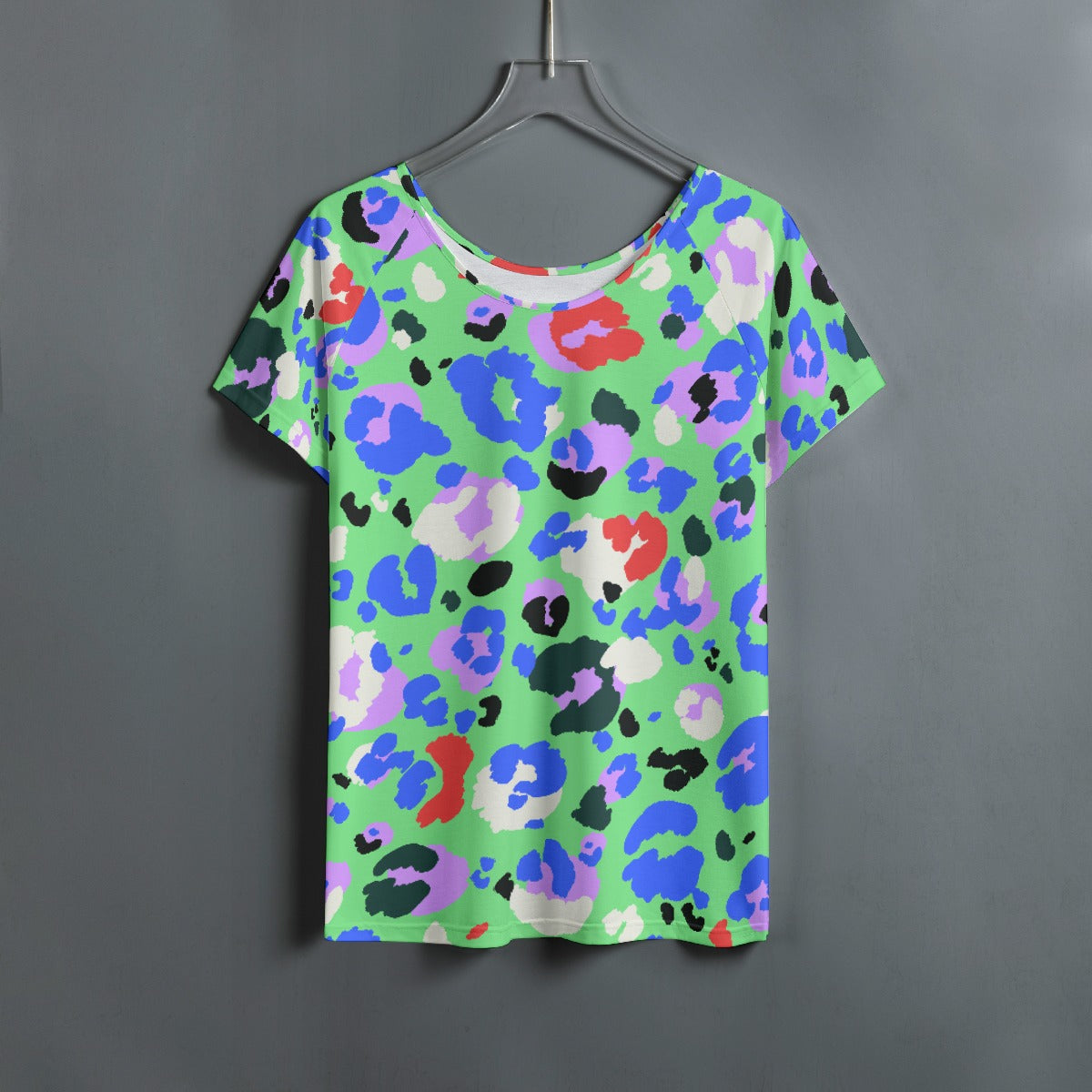 All-Over Print Women's Round Neck T-shirt With Raglan Sleeve
