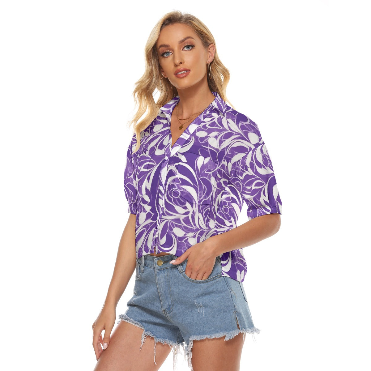 All-Over Print Women's V-neck Shirts