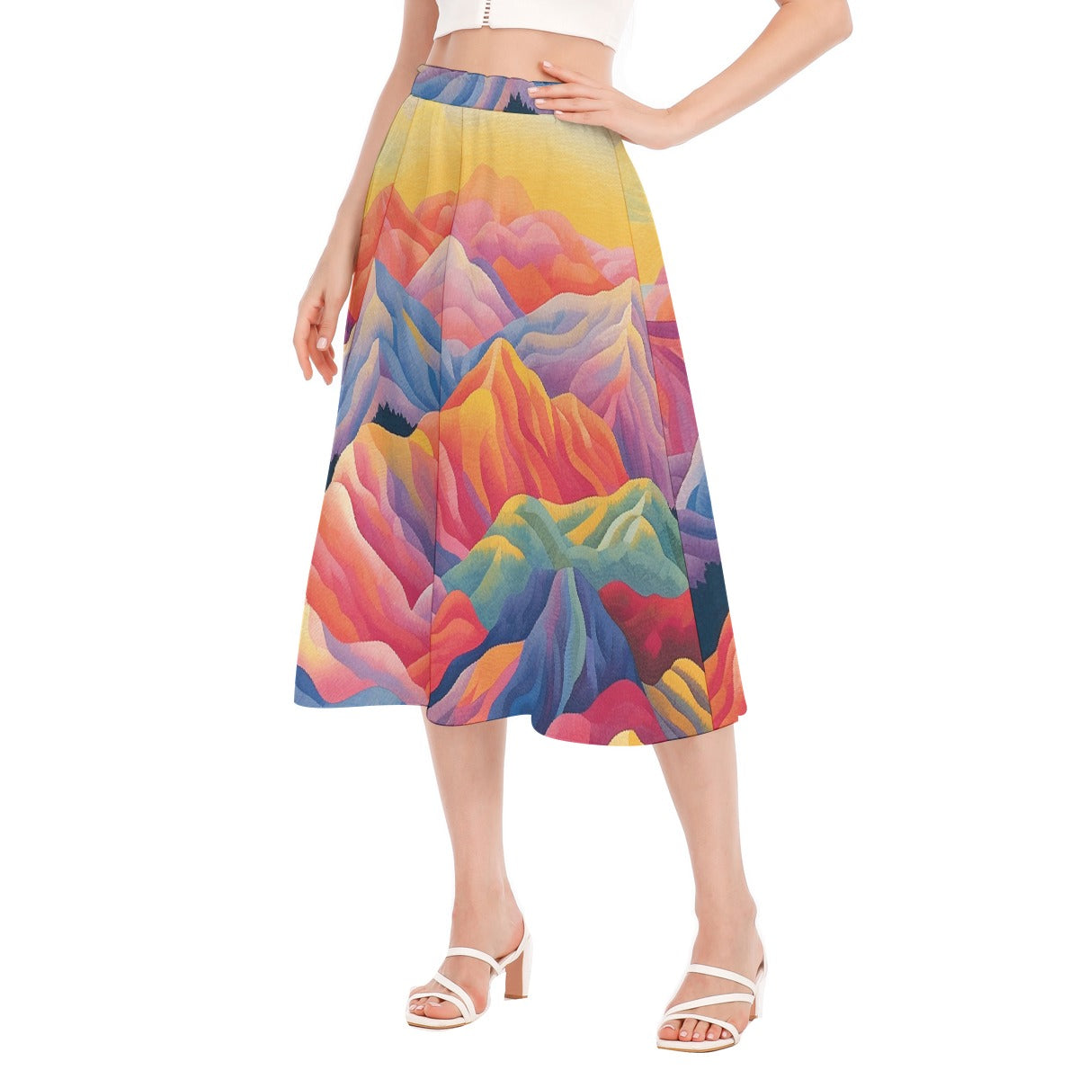 All-Over Print Women's Long Section Chiffon Skirt
