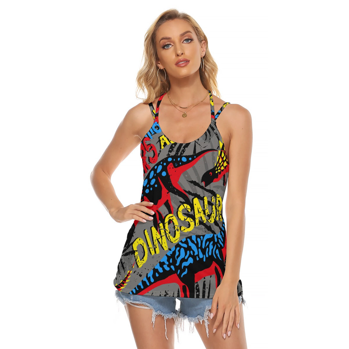 All-Over Print Women's Halter Top With Backless