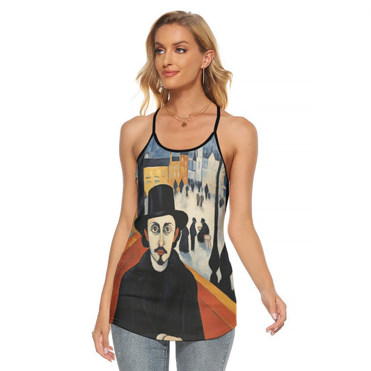 All-Over Print Women's Criss-Cross Open Back Tank Top