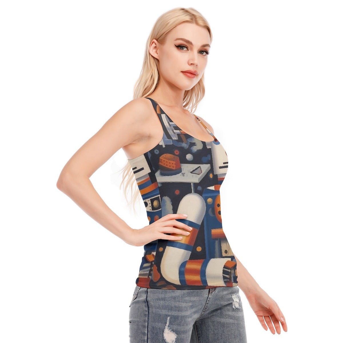 All-Over Print Women's Racer Vest | 190GSM Cotton