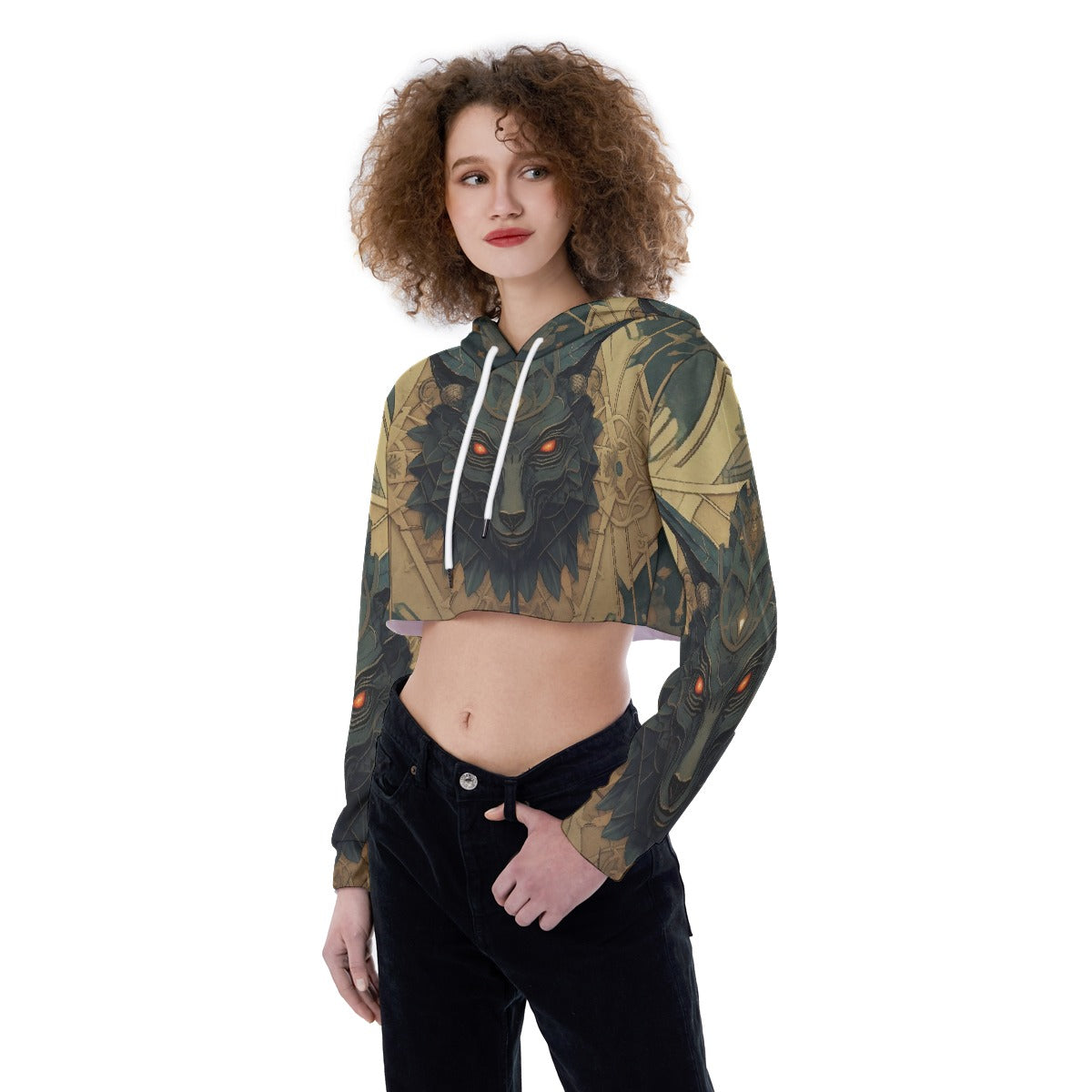 All-Over Print Women's Crop Top Hoodie