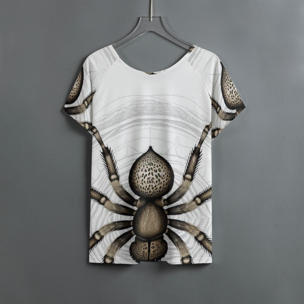 All-Over Print Women's Round Neck T-shirt With Raglan Sleeve