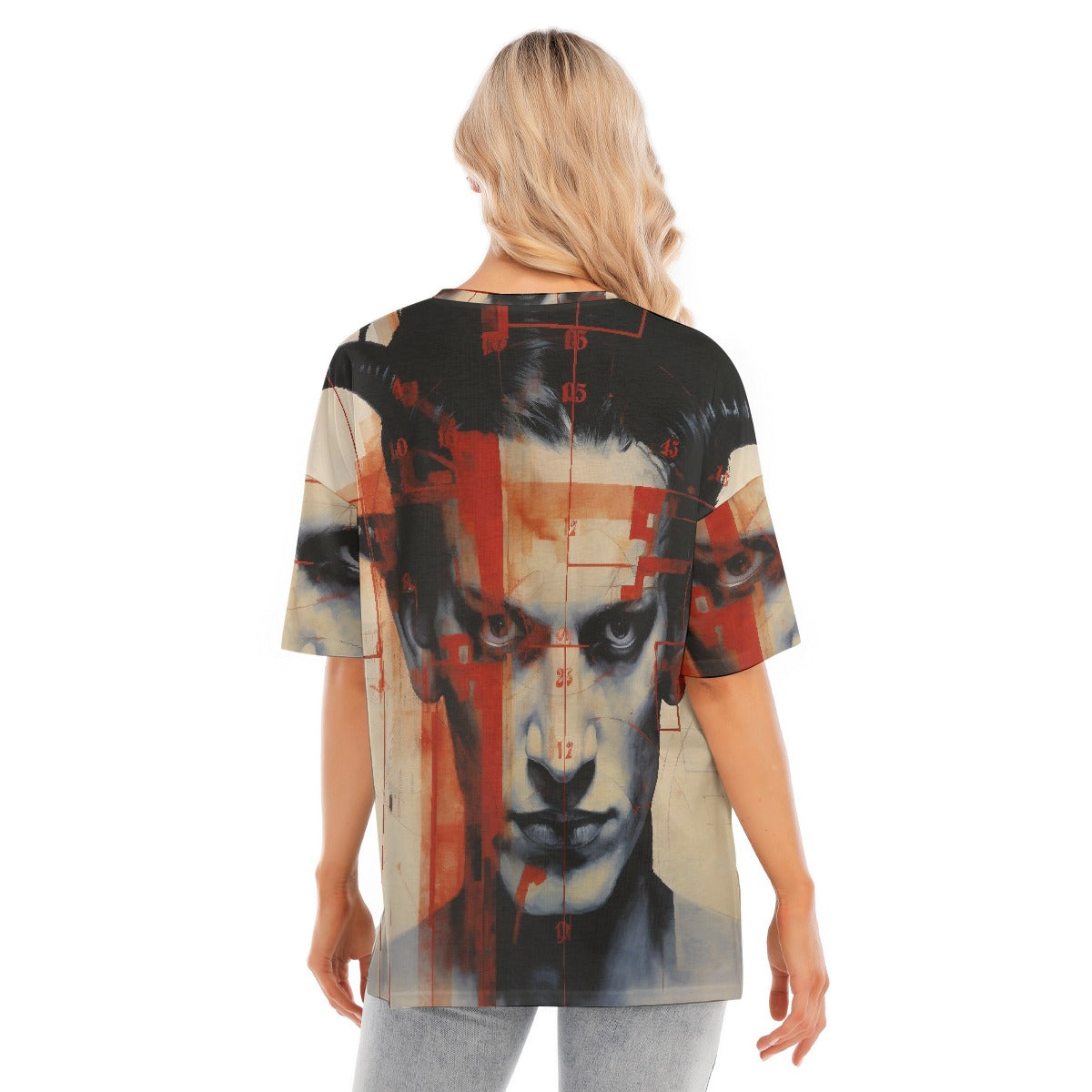All-Over Print Women's Short Sleeves T-shirt With Hem Split