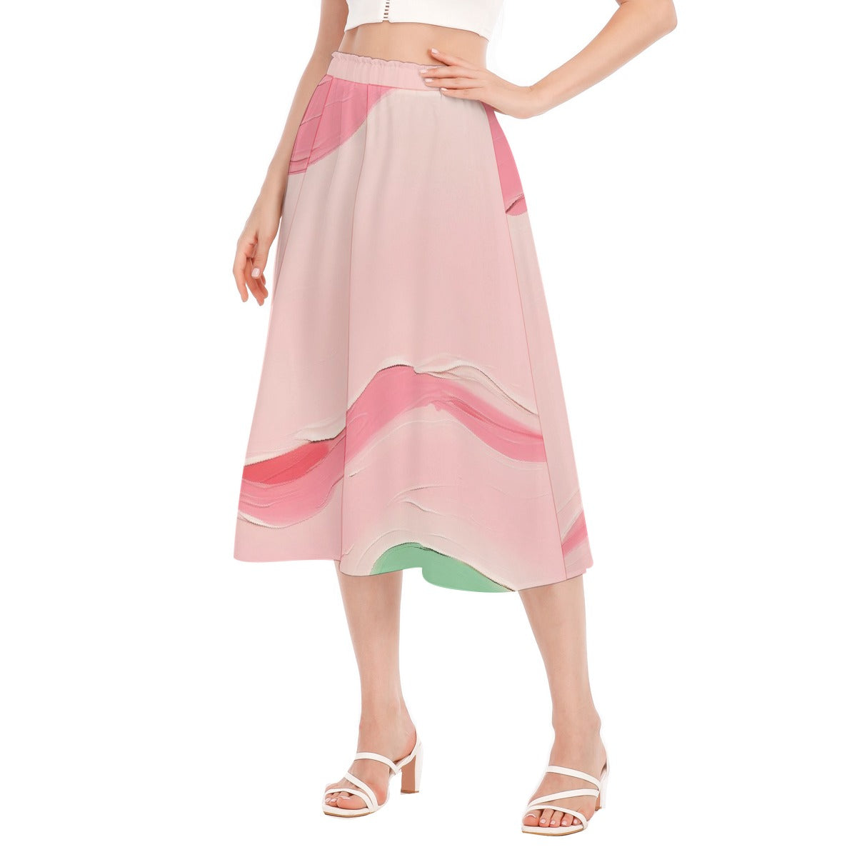 All-Over Print Women's Long Section Chiffon Skirt