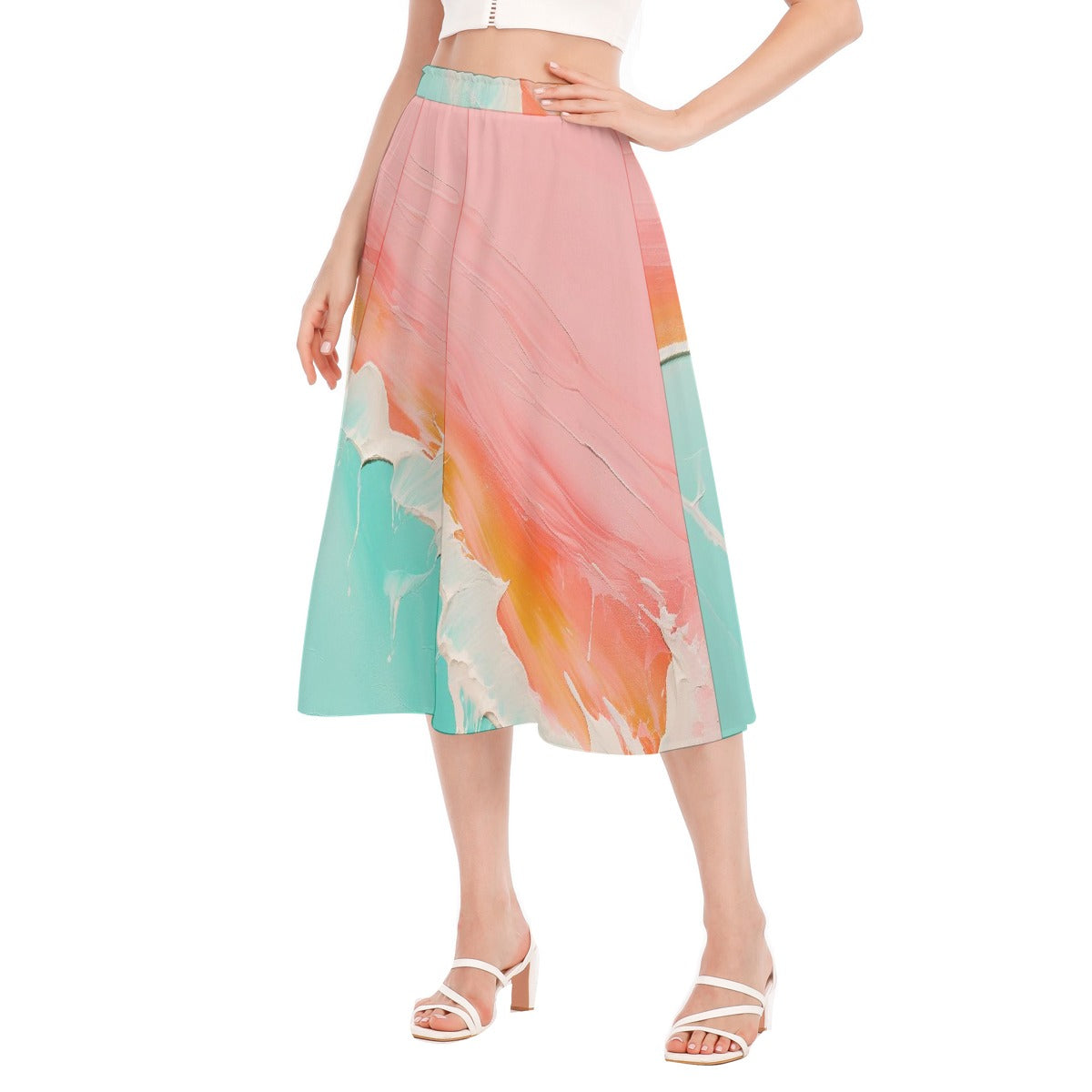 All-Over Print Women's Long Section Chiffon Skirt
